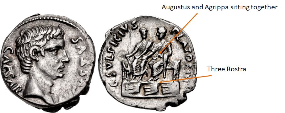 AR Denarius. C. Sulpicius Platorinus, moneyer. Struck 13 BC. Rome mint